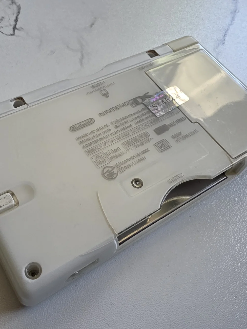 Nintendo DS Lite Handheld Console - White Silver Accents